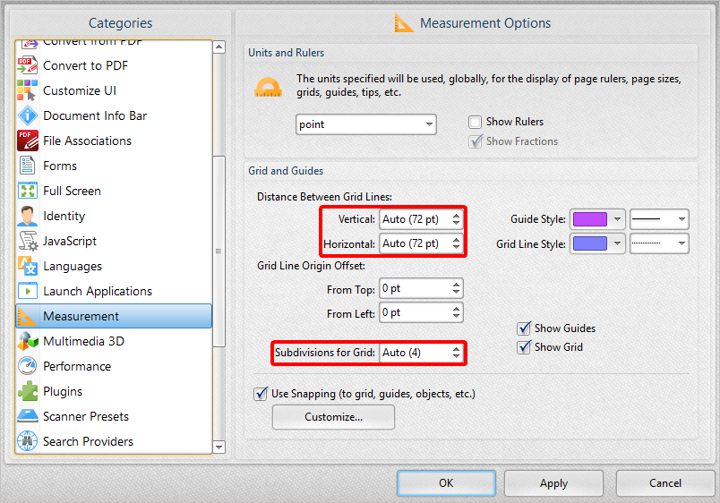 PDF XChange Co Ltd Knowledge Base How Do I Print Grid Lines In A